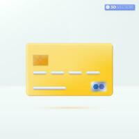 oro clase crédito tarjeta icono simbolos pagos, en línea bancario, dinero transferencias concepto. 3d vector aislado ilustración diseño. dibujos animados pastel mínimo estilo. usted lata usado para diseño ux, ui, impresión anuncio.