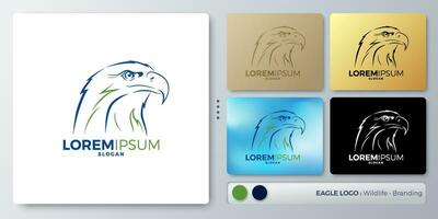 Eagle eye and head sharpen line isoleted illustration Logo design. Blank name for insert your Branding. Designed with examples for all kinds of applications. You can used for company, indentity. vector