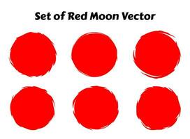 red moon vector illustration. japanese red moon abstract vector. red circle abstract vector illustration. abstract circle.