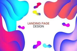 Liquid landing page 3d drops mass tool gradient abstract beautiful modern vector art