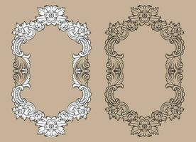 Vintage retro baroque frame on white background. Vector illustration