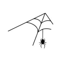 Spider on the web. Vector Illustration for printing, backgrounds, covers and packaging. Image can be used for greeting cards, posters, stickers and textile. Isolated on white background.