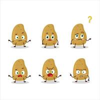 Cartoon character of potatoe with what expression vector