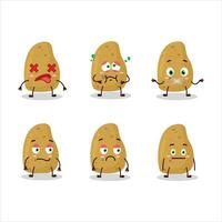 Potatoe cartoon in character with nope expression vector