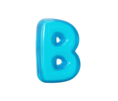 aqua blå gelé b brev - 3d illustration png