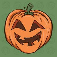 Cute halloween pumpkin head vector illustration. Cute Scary Vector cartoon Illustration. Halloween Pumpkin Lantern cute cartoon illustration.