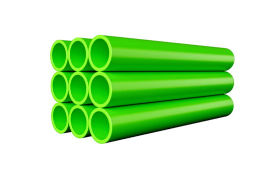 verde PVC tubos empilhado , 3d ilustração png