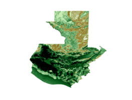 mapa topográfico da guatemala 3d mapa brasil realista cor ilustração 3d png