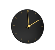 prime or l'horloge icône isolé 2 o l'horloge . deux heures temps icône 3d illustration png