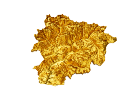 andorre carte d'or métal Couleur la taille carte 3d illustration png