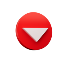 abajo flecha icono 3d . azul redondo forma web diseño notificación icono 3d ilustración png