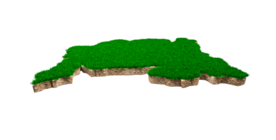 carte du monténégro coupe transversale de la géologie des sols avec de l'herbe verte et de la texture du sol rocheux illustration 3d png