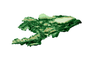 Kirgizië topografisch kaart 3d realistisch kaart kleur 3d illustratie png