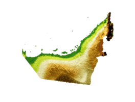 dubai mapa sombreado alívio cor altura mapa 3d ilustração png