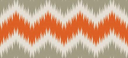 Ethnic zigzag ikat art. Seamless waves pattern in tribal, folk embroidery, and Mexican style. Aztec geometric art ornament print. Design for carpet, wallpaper, clothing, wrapping, fabric, cover. vector