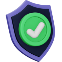 Shield 3d rendering isometric icon. png