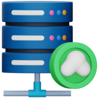 Cloud database 3d rendering isometric icon. png