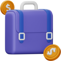 Business briefcase 3d rendering isometric icon. png