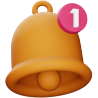 Bell notification 3d rendering isometric icon. png