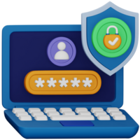 Secure personal data 3d rendering isometric icon. png