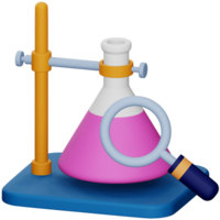 Analysis flask research 3d rendering isometric icon. png