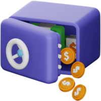 Money box 3d rendering isometric icon. png