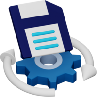 Data error recovery 3d rendering isometric icon. png