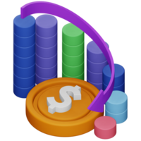 Business loss 3d rendering isometric icon. png