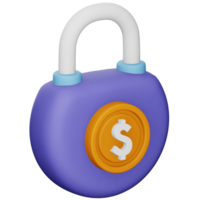 Lock 3d rendering isometric icon. png