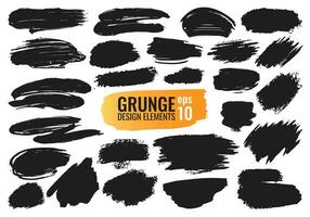 Big set of grunge brush strokes. isolated ink splash banners set for any use. Collection of various design elements. Vector illustration. Eps 10.