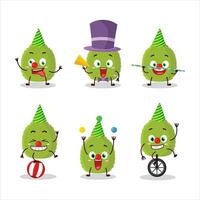 Cartoon character of basil leaves with various circus shows vector