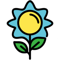 Sunflower icon,  illustration. Flat design style. png