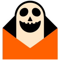 Halloween letter icon with ghost. Flat style.  illustration. png