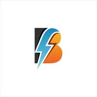 Flash B Letter Logo, Electrical Bolt Logo Vector