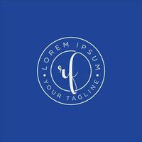 RF Initial Handwriting Logo Template Vector