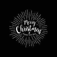 Merry Christmas and Happy New Year vector text Calligraphic Lettering design card.