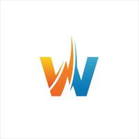 vector letter W logo with lightning
