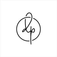 DP initial signature logo. handwriting logo template vector