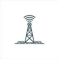 Tower signal icon template. Radio antenna. Broadcasting tower. Transmitter Signal symbol vector sign