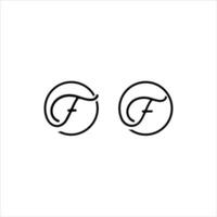 Letter F script initial luxury Logo design Vector