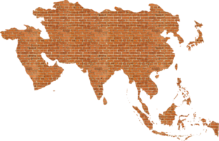 asia map brick wall texture. png