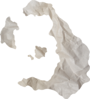 santorini island map paper texture cut out on transparent background. png