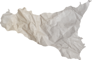 Sizilien Insel Karte Papier Textur Schnitt aus auf transparent Hintergrund. png