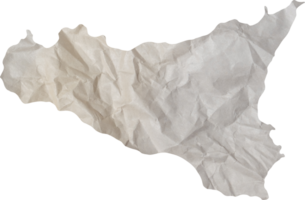 Sizilien Insel Karte Papier Textur Schnitt aus auf transparent Hintergrund. png