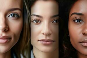 Close up face businesswomen , Generative AI . photo