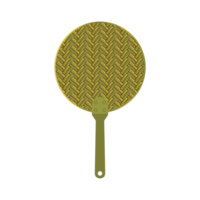 Aesthetic woven bamboo manual handle hand fan png