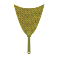 Aesthetic woven bamboo manual handle hand fan png