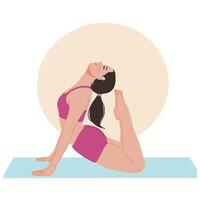 Portrait young woman doing yoga spinx pose cobra pose for health vector illustration