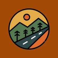 The mountain and road t shirt vector illustration etc