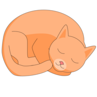 sleeping ginger cat png